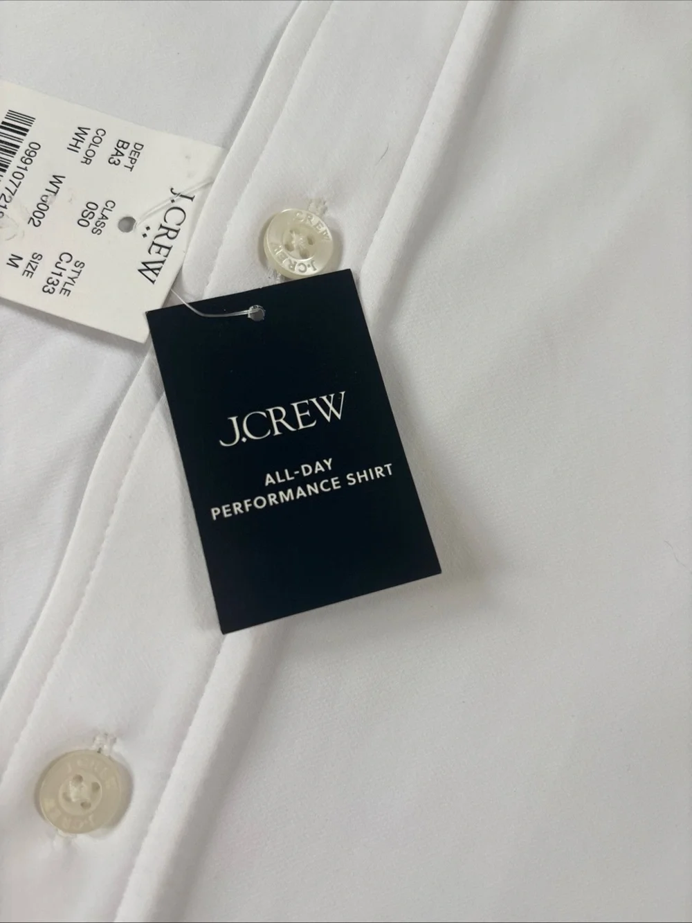 NWT J. Crew performance Men's Classic White Dress Shirt - Tailored Fit medium